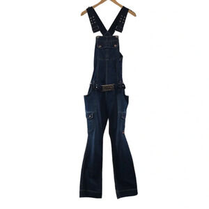 Ecko Red Boot Leg Y2K Overalls‎ Jeans Women’s Small Medium Wash Denim Belted